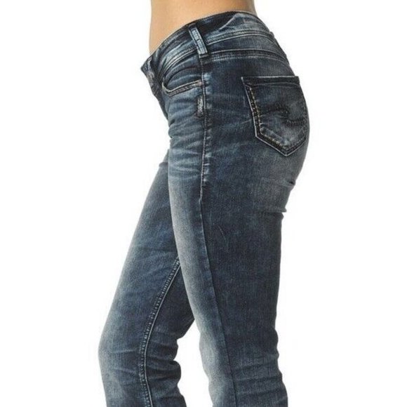 Silver Jeans New Womens Suki Mid Rise Slim Bootcut Jeans Fluid Denim Womens 🎉HP - Picture 6 of 17